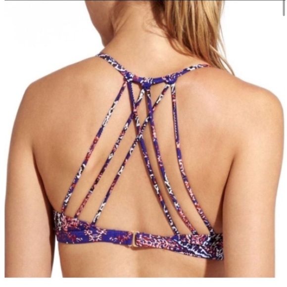 Athleta Purple And Red Padded Strappy Back‎ Bikini Top Size Medium - Picture 2 of 8